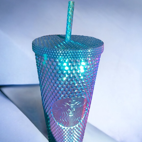 NEW Starbucks 24oz Teal Chrome Studded Venti Tumbler NWT - Picture 7 of 11